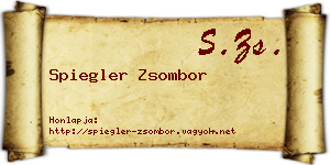Spiegler Zsombor névjegykártya